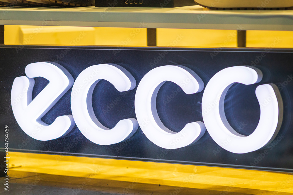 ecco logo sign shop store footwear shoes global brand Stock Photo | Adobe  Stock