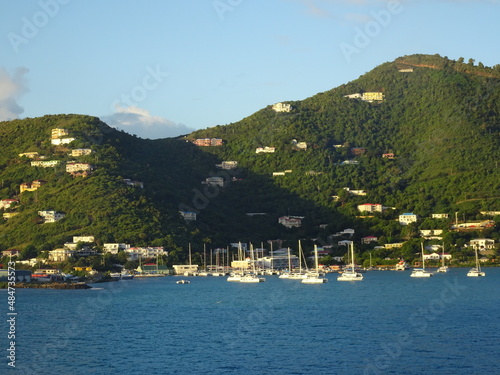 Tortola coastline with ocean and blue sky