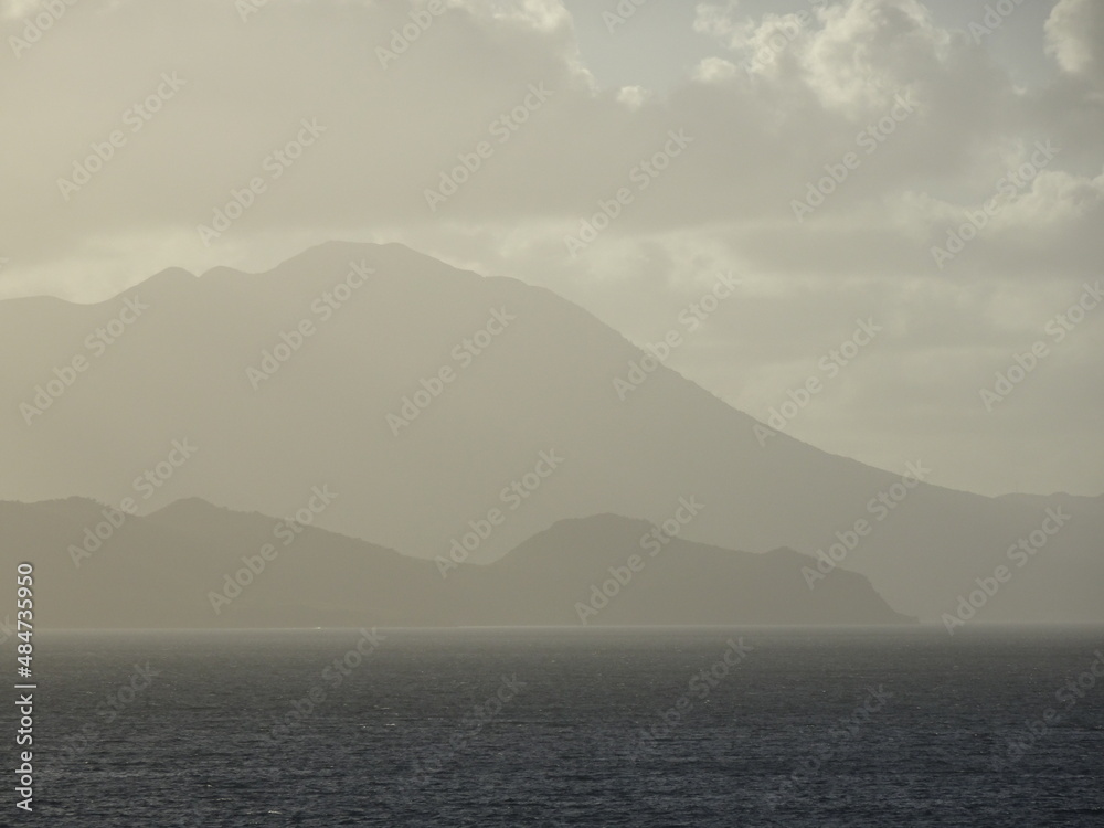 St Kitts coastline at sunrise