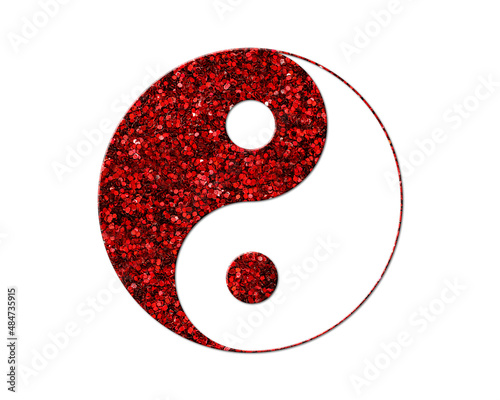 Yinyang Taoism, Yin Yang Red Glitter Icon Logo Symbol illustration