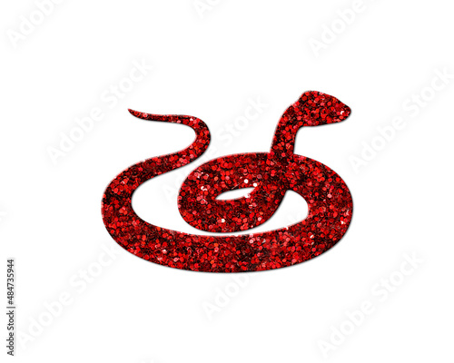 Snake Red Glitter Icon Logo Symbol illustration
