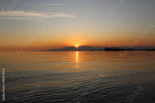 sunset over the sea