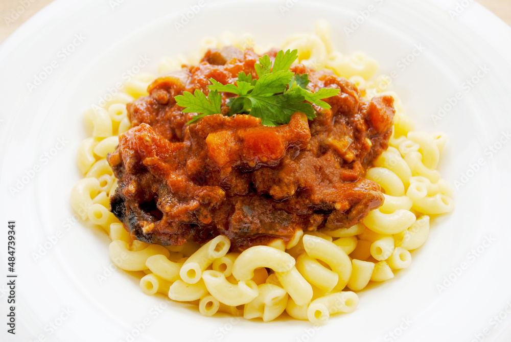 Elbow Macaroni with Bolognese Meat Sauce Elbow Macaroni with Bolognese Meat Sauce
