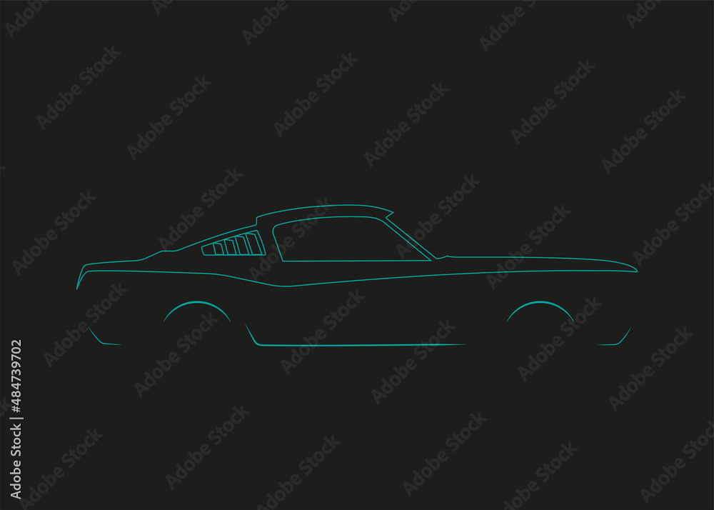 Car line silhouette. Vector illustration.