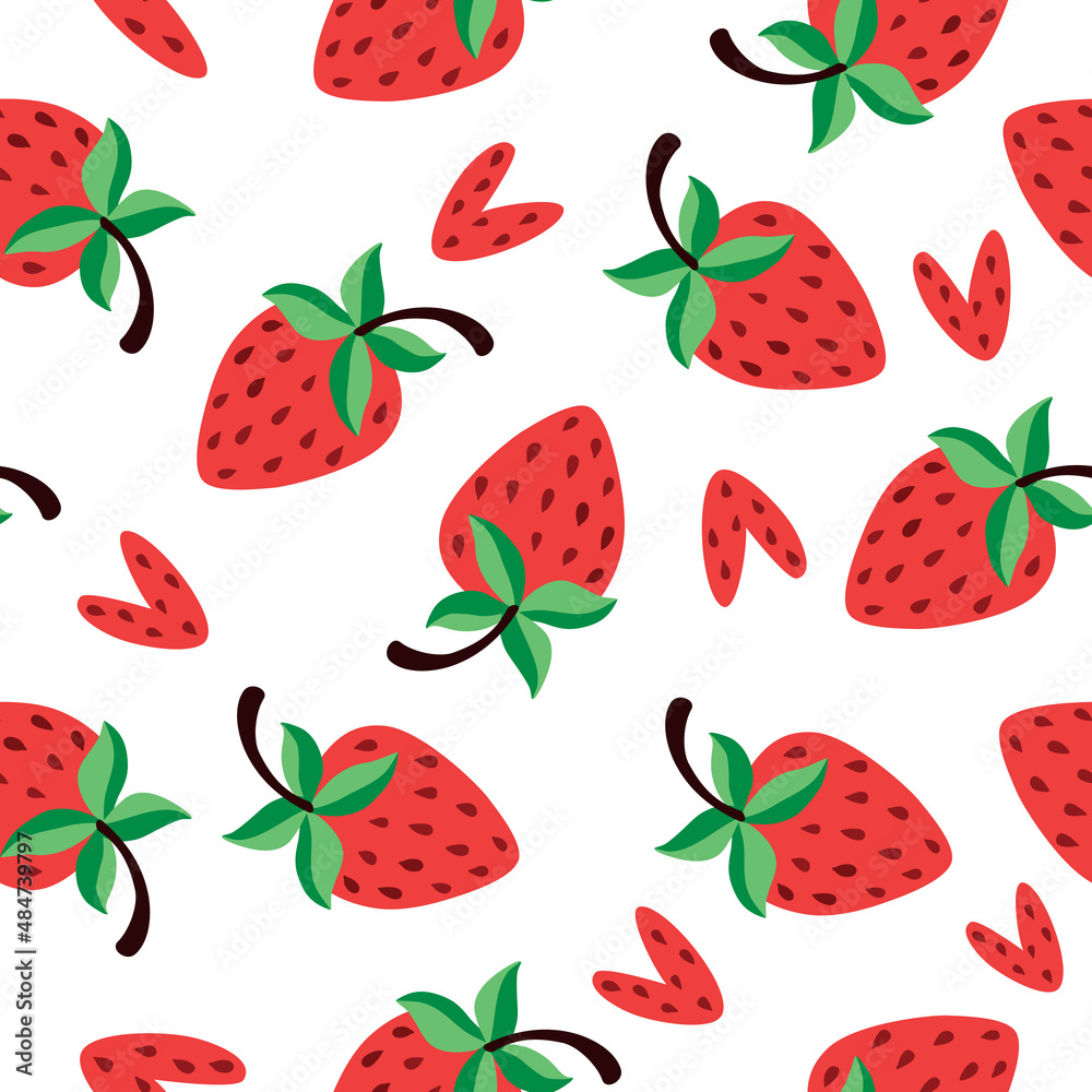 Seamless pattern with strawberries. Seamless pattern with strawberries.