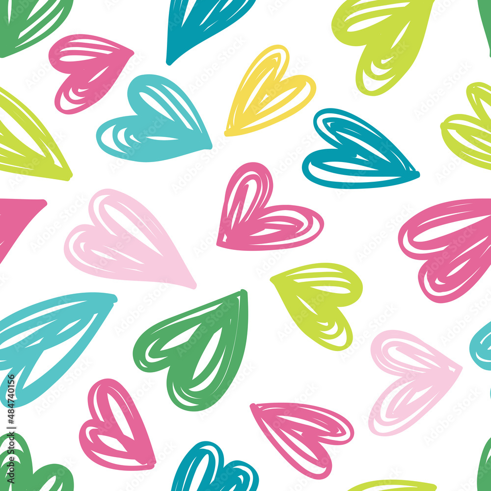 Hearts seamless background