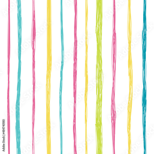 Seamless background with vertical stripes in bright colors. Summer style.