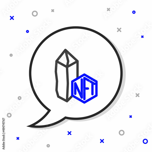 Line NFT Digital crypto art icon isolated on white background. Non fungible token. Colorful outline concept. Vector