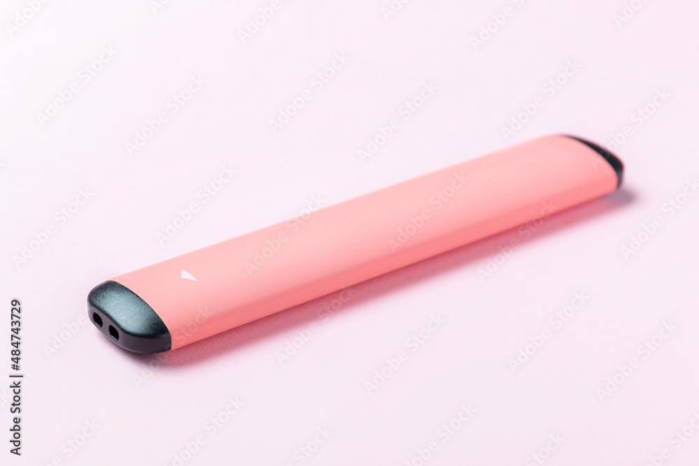 Electronic cigarettes on colored backgrounds