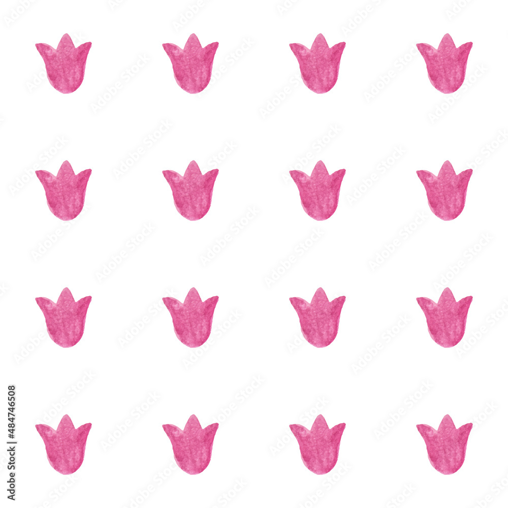 Seamless pattern with hand-drawn watercolor abstract pink flowers on white. Abstract background. Organic, natural, freshness concept for textile, print, etc. Seamless pattern with hand-drawn watercolor abstract pink flowers on white. Abstract background. Organic, natural, freshness concept for textile, print, etc.