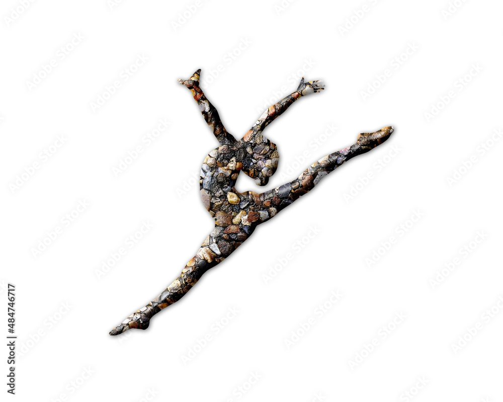 Ballet Female Dance Stones Icon Logo Symbol illustration