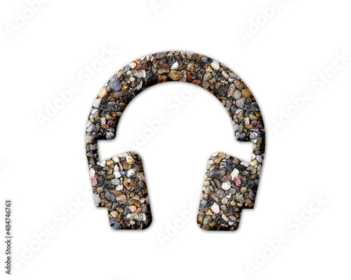 Headset Headphone Musician Stones Icon Logo Symbol illustration