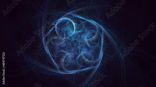 3D rendering abstract colorful fractal light background