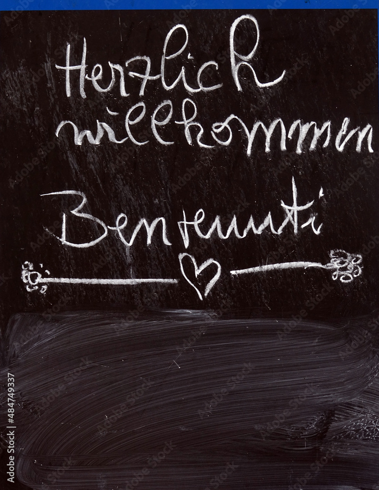 Fototapeta premium Begrüßungsschild