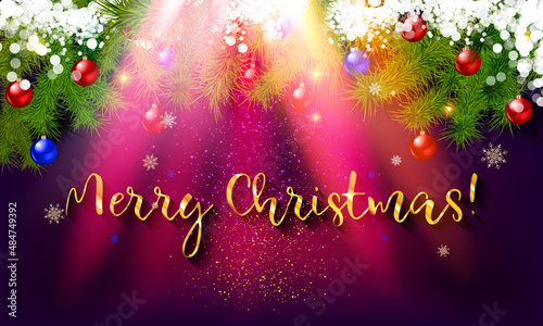 Christmas card vector Illustration.