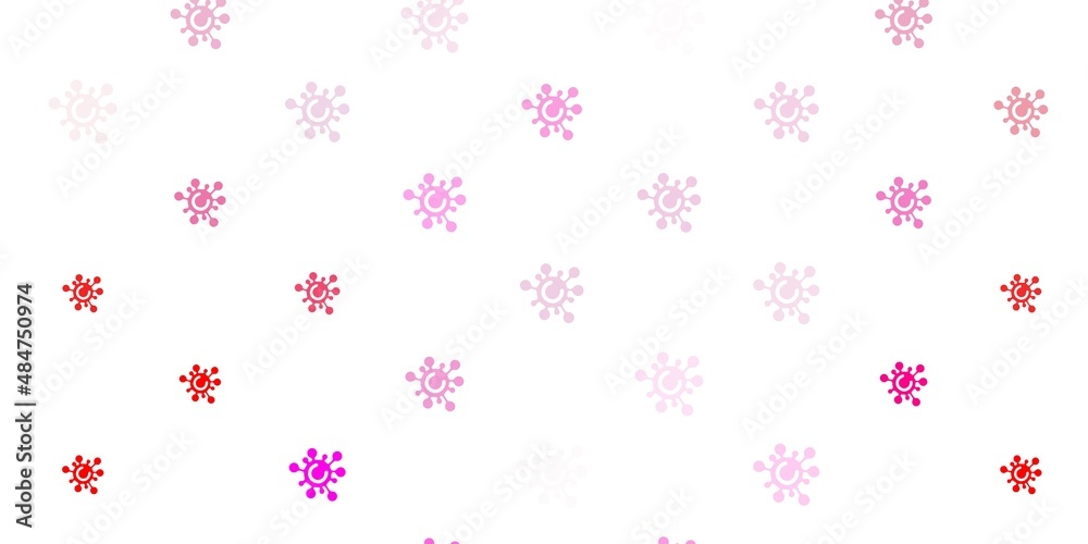 Light Red vector background with covid-19 symbols. Light Red vector background with covid-19 symbols.