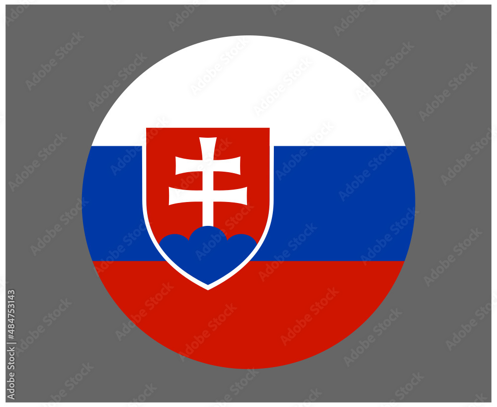 Obraz premium Slovakia Flag National Europe Emblem Icon Vector Illustration Abstract Design Element
