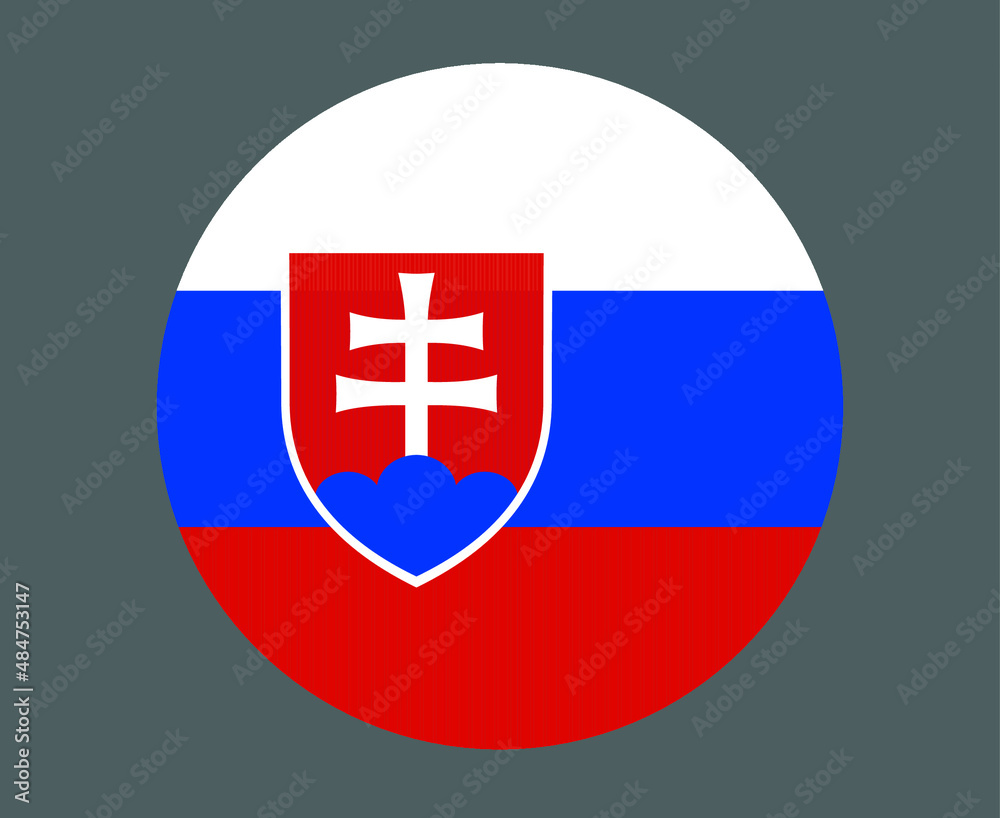 Obraz premium Slovakia Flag National Europe Emblem Icon Vector Illustration Abstract Design Element