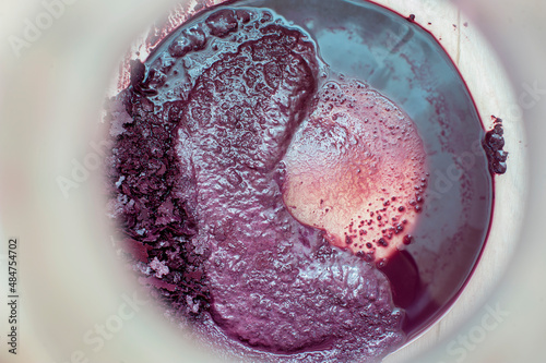 Принти на полотні Wine precipitate in a bottle, used yeast.