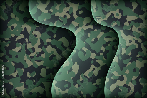 Abstract modern vector military camo backgound with geometric camouflage pattern for fabric textile