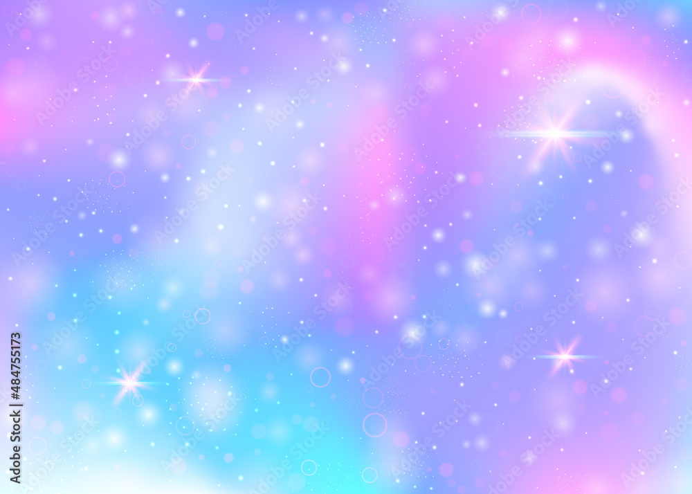 Obraz premium Unicorn background with rainbow mesh.