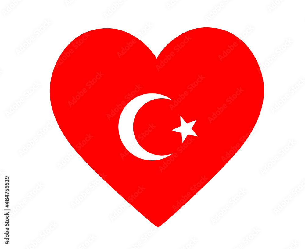 turkey Flag National Europe Emblem Heart Icon Vector Illustration Abstract Design Element turkey Flag National Europe Emblem Heart Icon Vector Illustration Abstract Design Element