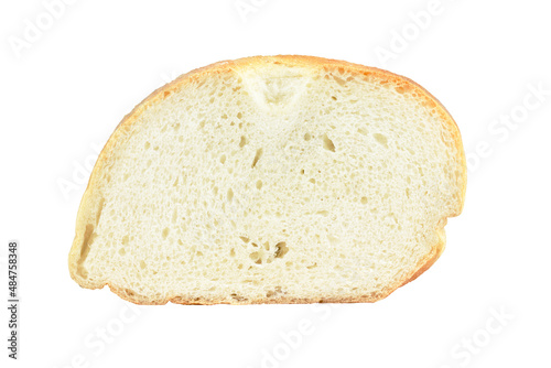 Piece of fresh rye bread isolated on white background