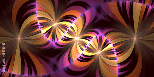 Abstract fractal art background in a psychedelic 60's style.