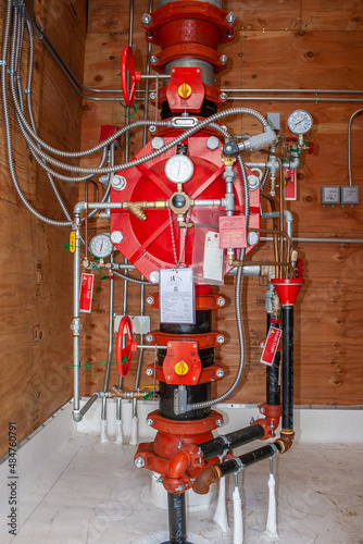 dry pipe fire riser in a warehouse