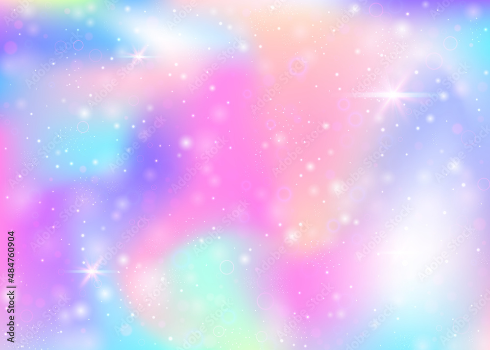 Obraz premium Unicorn background with rainbow mesh.