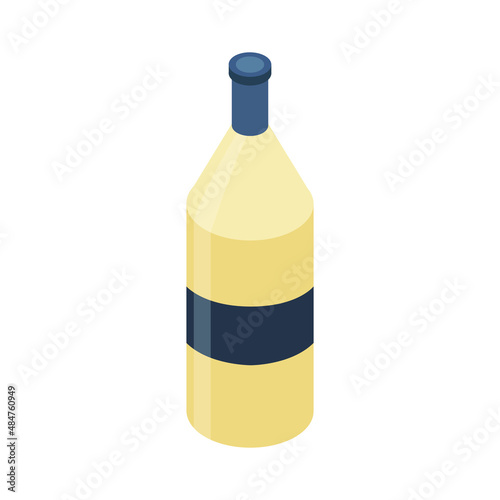 Isometric wine bottle