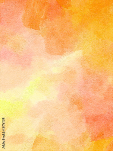 orange abstract watercolor background with brush strokes