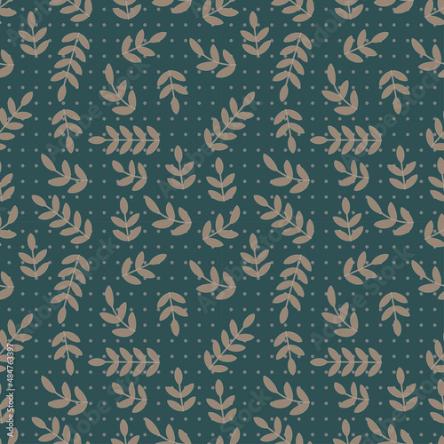 Plants and flowers seamless pattern,floral design background