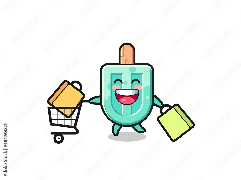 black Friday illustration with cute popsicles mascot black Friday illustration with cute popsicles mascot