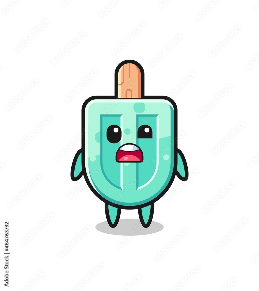the shocked face of the cute popsicles mascot