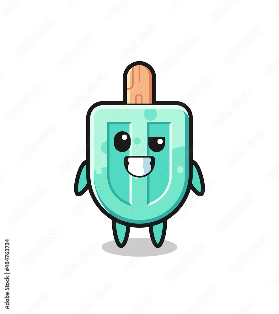 cute popsicles mascot with an optimistic face