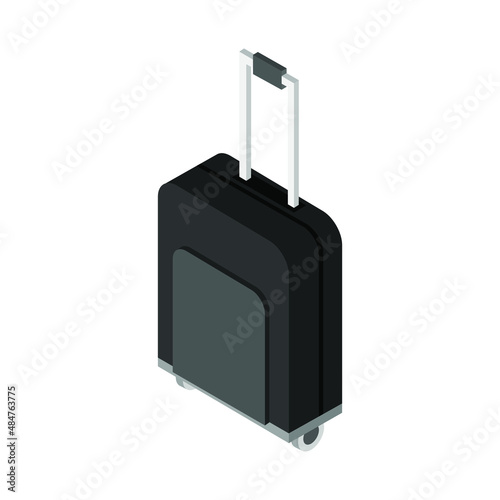 Isometric travel suitcase