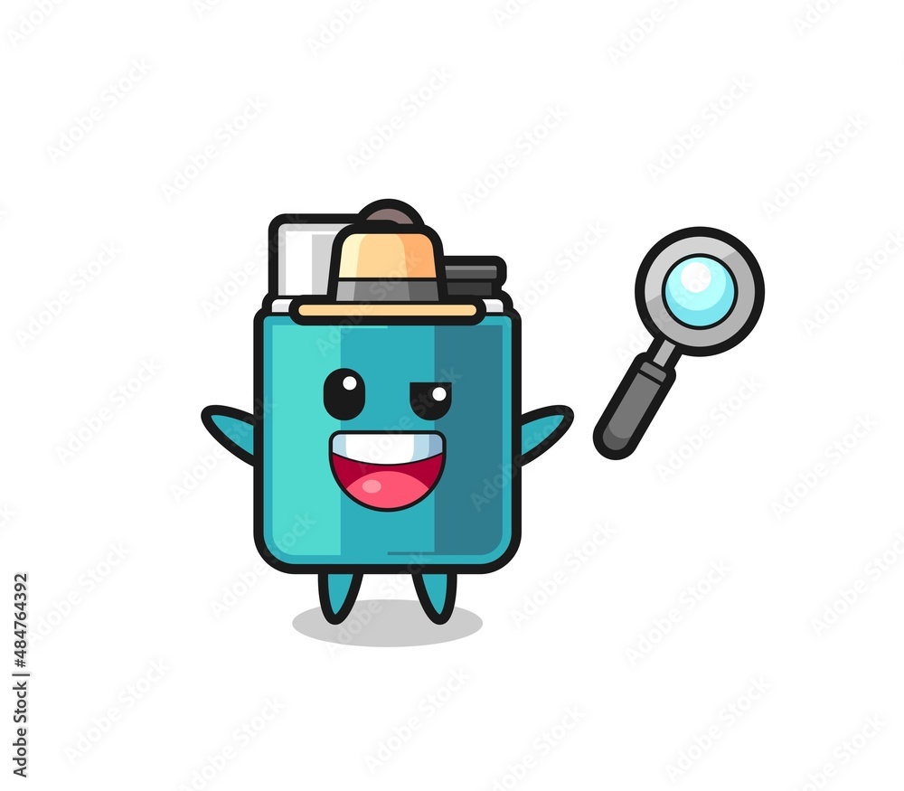 illustration of the lighter mascot as a detective who manages to solve a case illustration of the lighter mascot as a detective who manages to solve a case