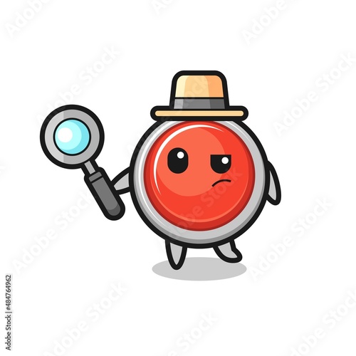 emergency panic button detective character is analyzing a case