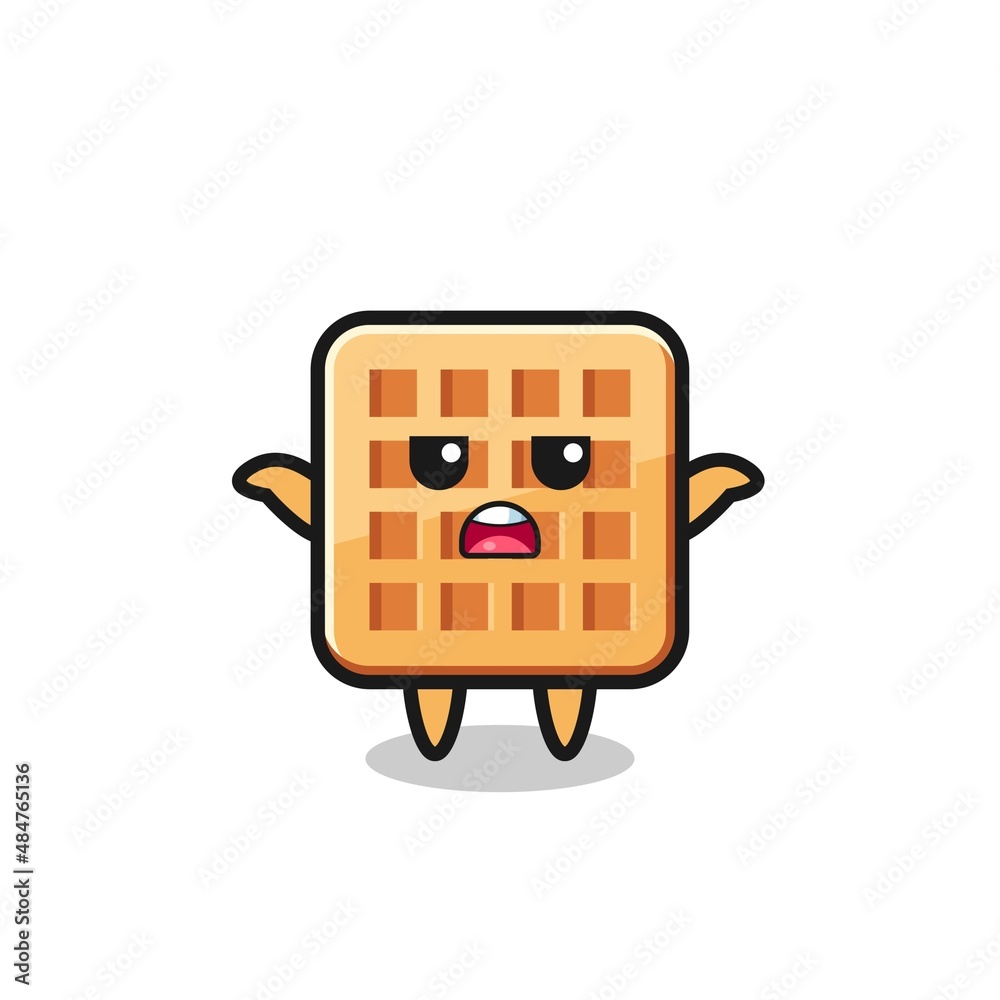 waffle mascot character saying I do not know waffle mascot character saying I do not know