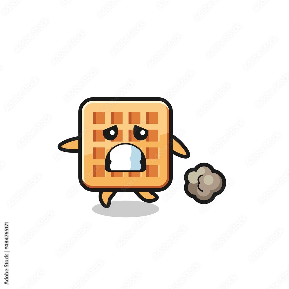 illustration of the waffle running in fear illustration of the waffle running in fear