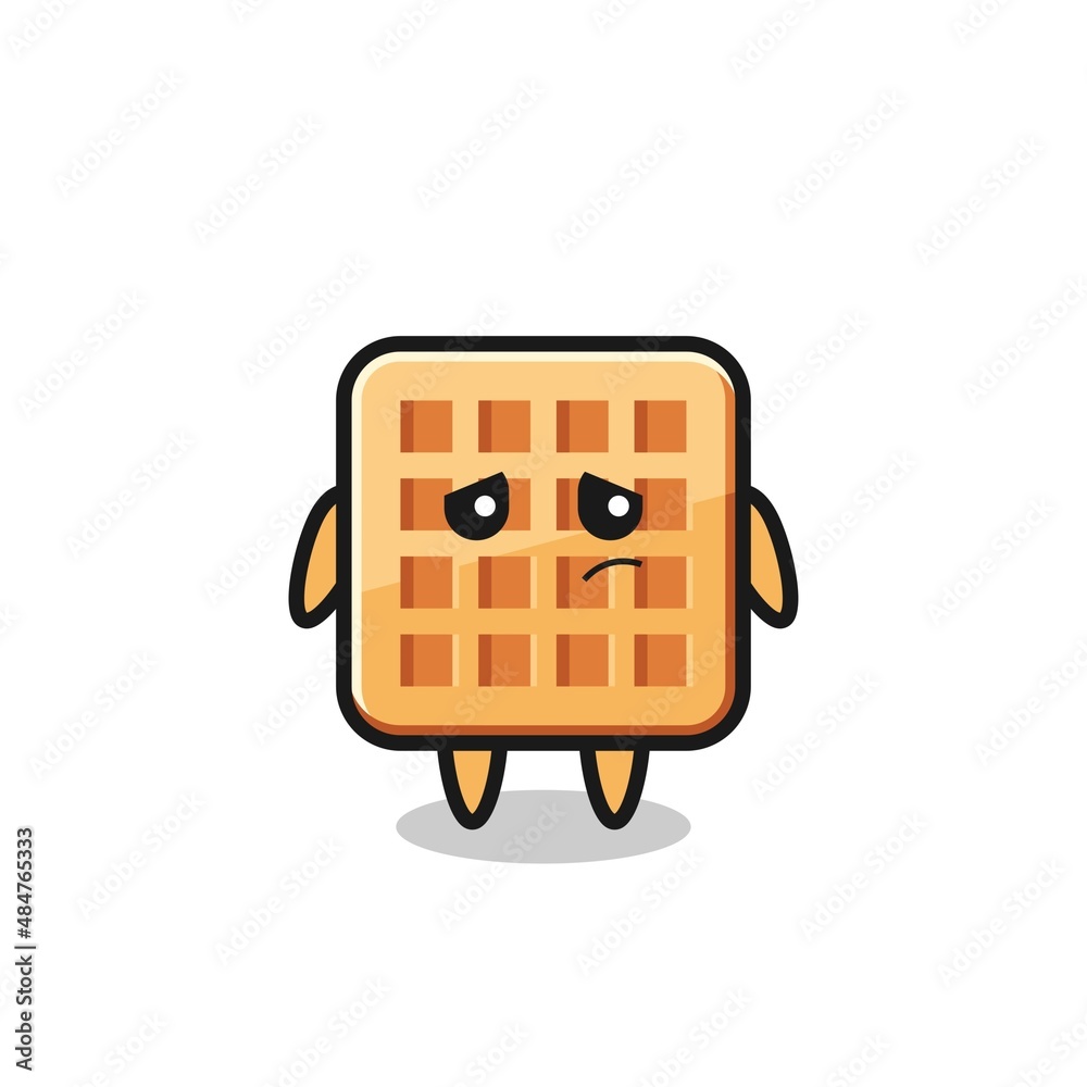 Fototapeta premium the lazy gesture of waffle cartoon character