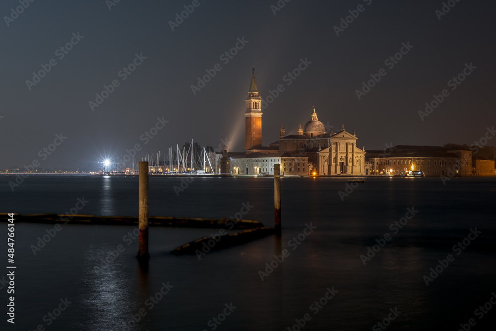 Venezia notte Italia panorama acqua Veneto San Giorgio Maggiore isola