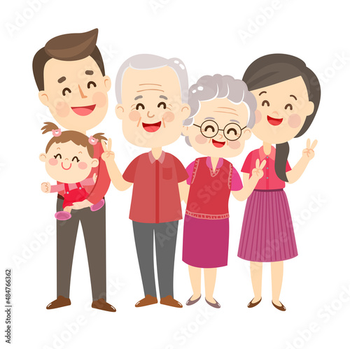 Cute and Happy Family Character Vector.