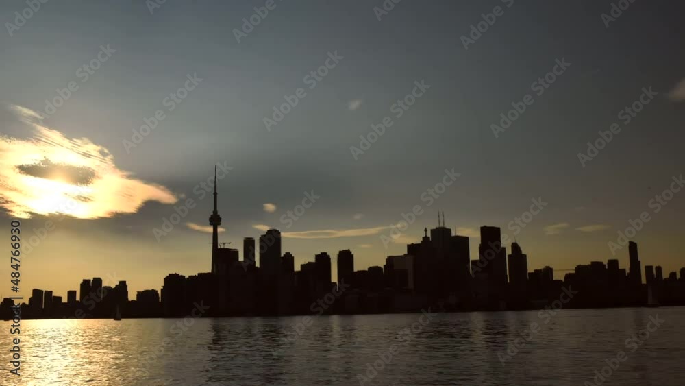 Time lapse of a silhouetted Toronto skyline Time lapse of a silhouetted Toronto skyline