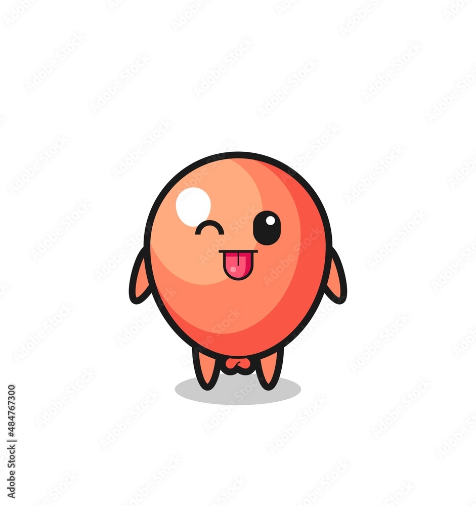 cute balloon character in sweet expression while sticking out her tongue cute balloon character in sweet expression while sticking out her tongue