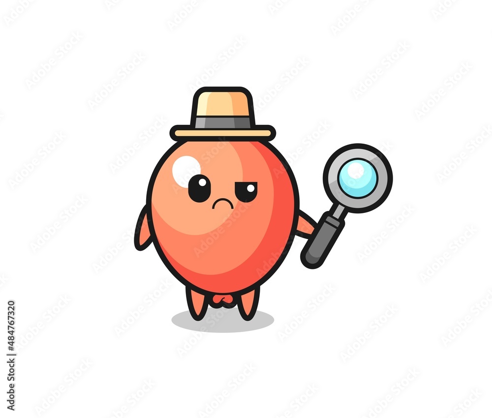 Fototapeta premium the mascot of cute balloon as a detective