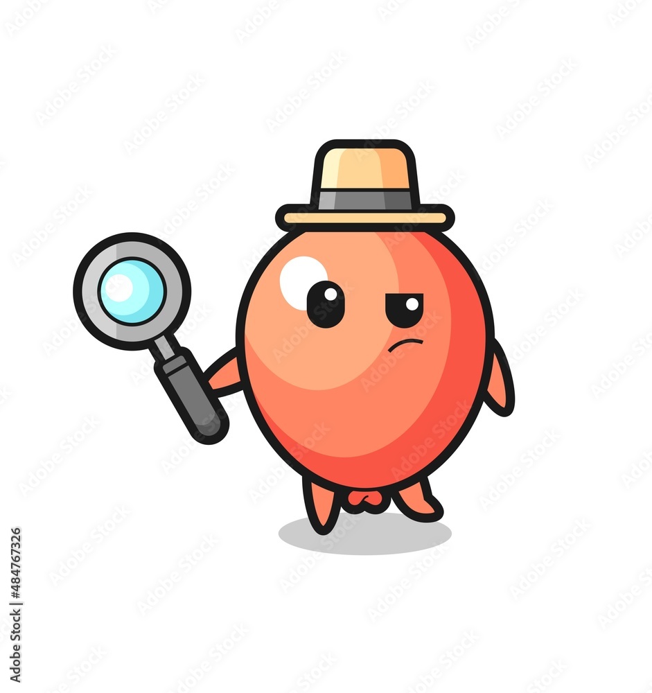 Fototapeta premium balloon detective character is analyzing a case