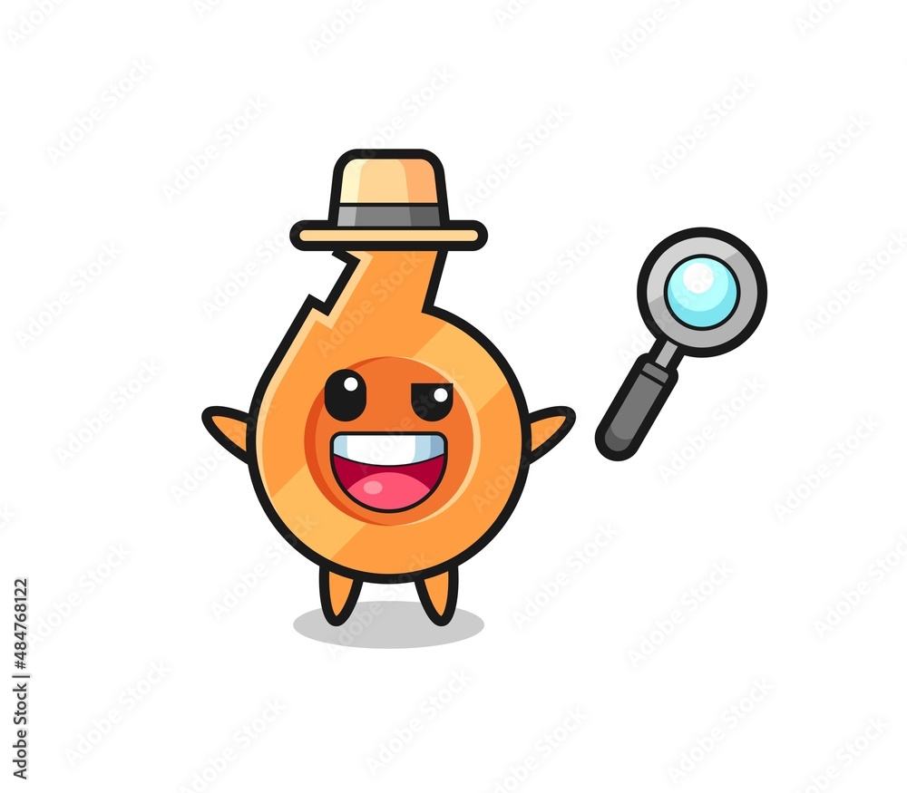 illustration of the whistle mascot as a detective who manages to solve a case illustration of the whistle mascot as a detective who manages to solve a case