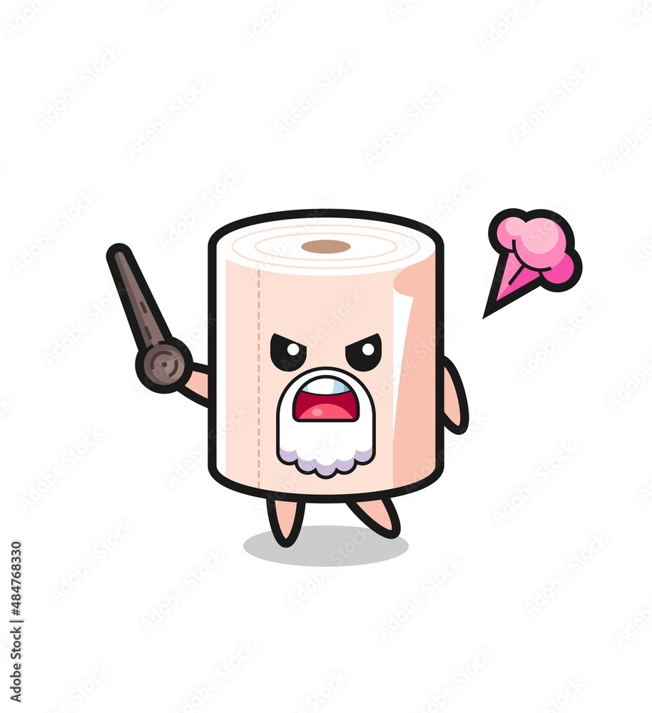 cute tissue roll grandpa is getting angry